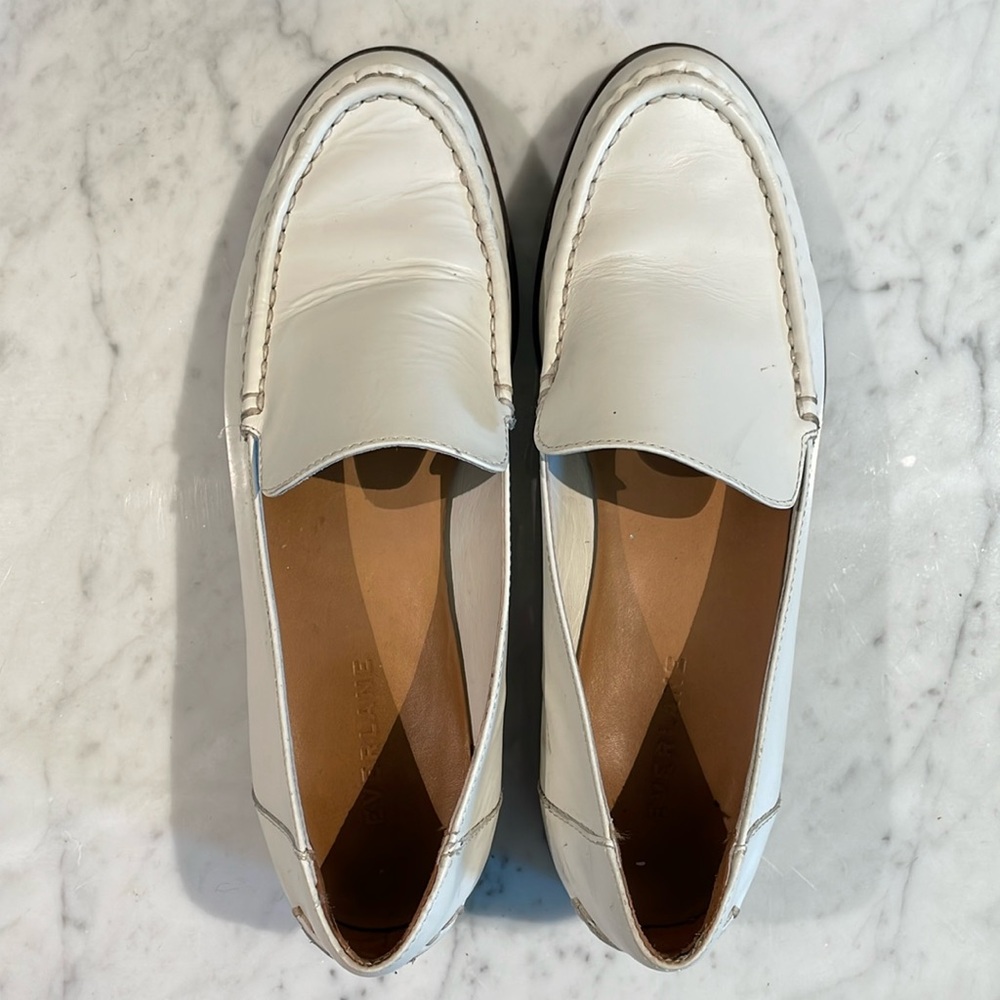 Everlane women’s the Modern Loafer, White, Size 7.5